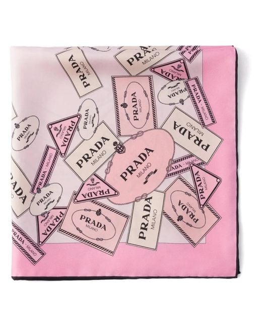 Sciarpa Con Stampa di Prada in Pink