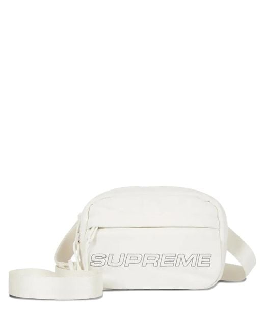 Supreme White Mini Denim Messenger Bag for men
