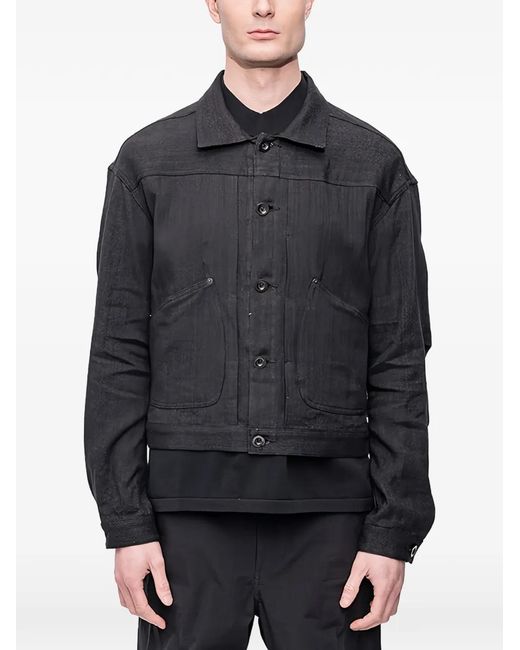 The Viridi-anne Gray Herringbone-Pattern Jacket for men