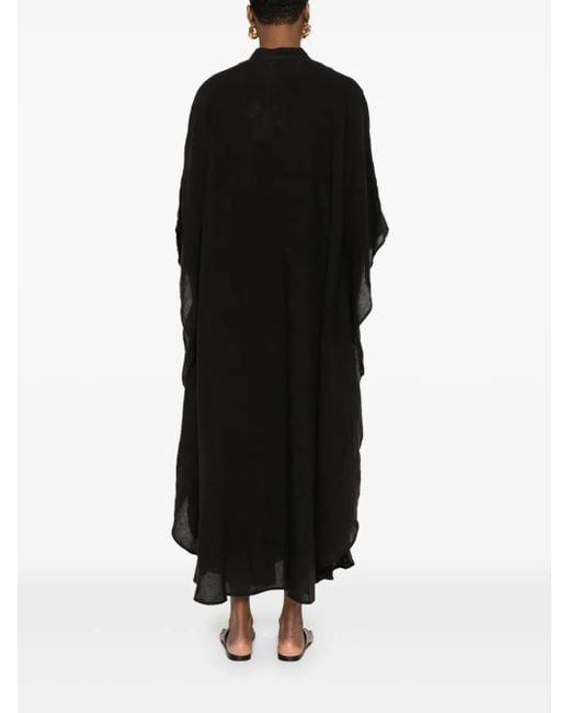 120% Lino Black Kleid aus Leinen