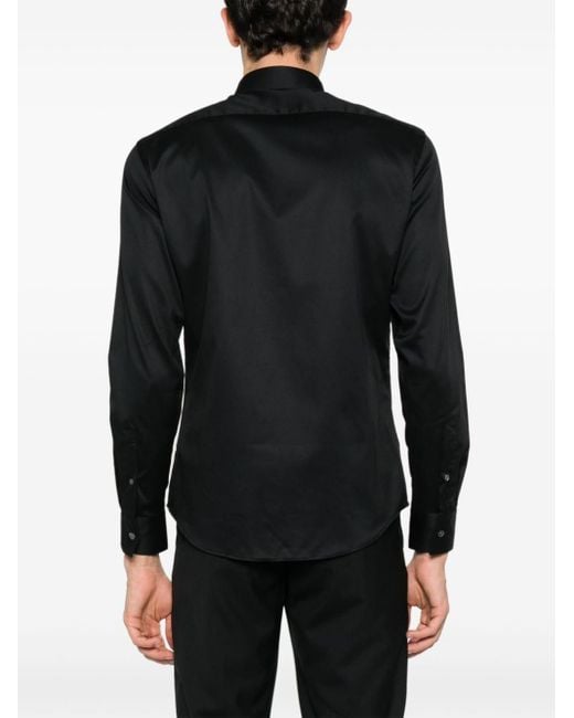 Emporio Armani Overhemd Met Lange Mouwen in het Black voor heren