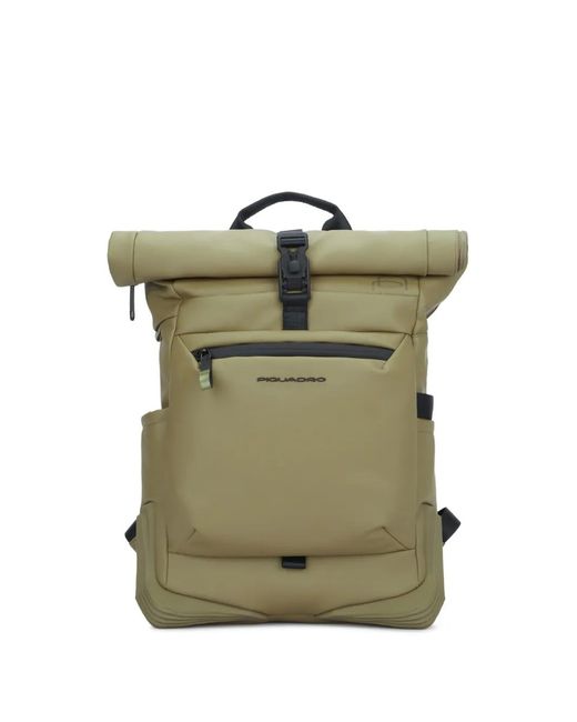 Piquadro Green Roll-Top Backpack