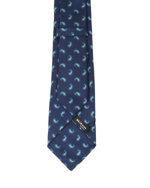 Kiton Blue Paisley-Pattern Tie for men