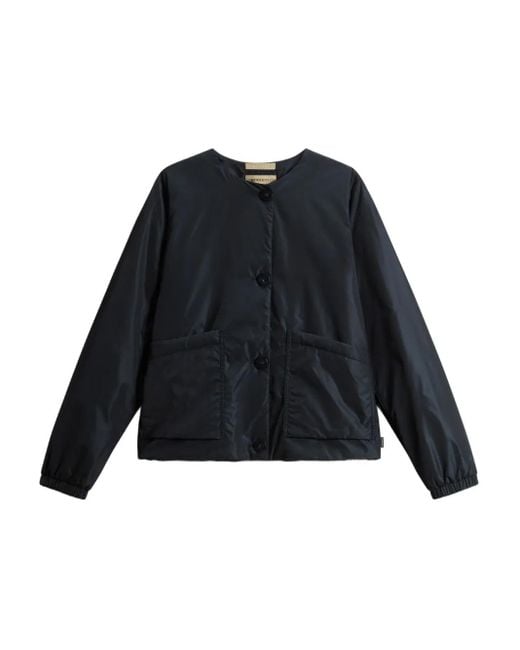 Chaqueta Elástica Con Cierre De Botón Woolrich de color Blue