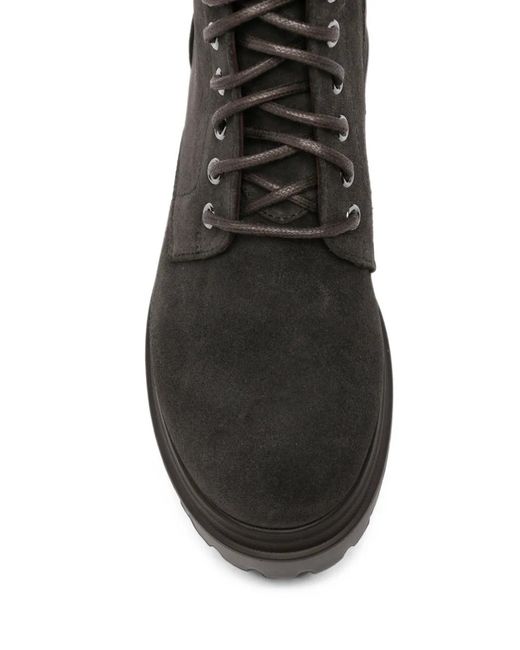 Le Silla Black Lace-Up Suede Ankle Boots