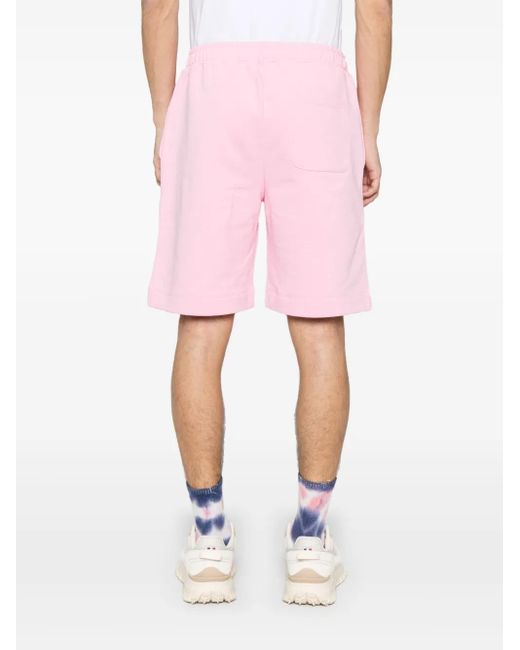 GARMENT WORKSHOP Pink Embroidered-Logo Shorts for men