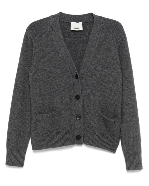 Isabel Marant Gray Brat V-Neck Knitted Cardigan