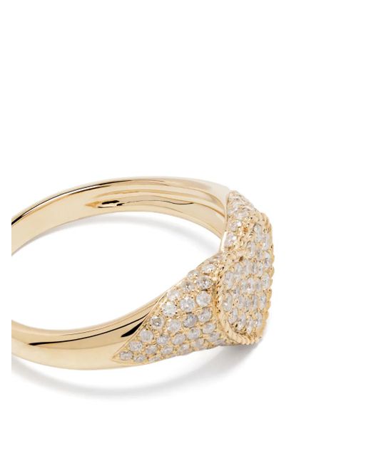 Yvonne Léon Natural 9Kt Baby Chevalier Coeur Diamond Signet Ring