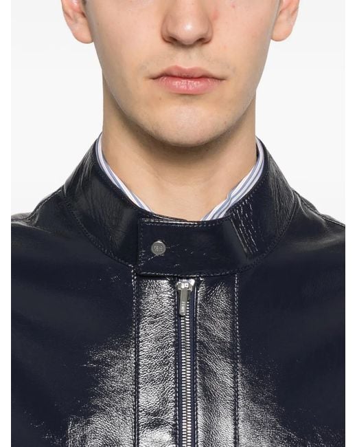 Fendi Black Leather Biker Jacket for men