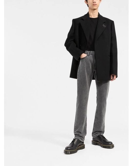 Off-White c/o Virgil Abloh Gray Faded Straight-Leg Jeans for men