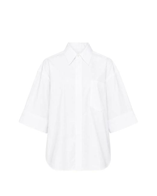 AMI White Short-Sleeve Oversized Shirt