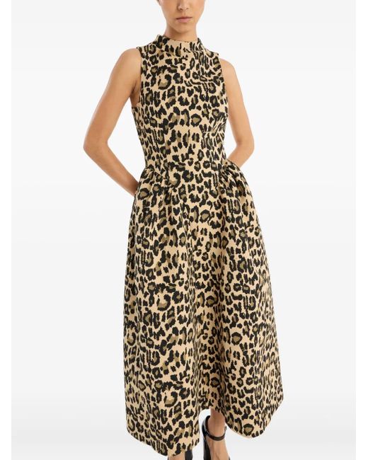 ROTATE BIRGER CHRISTENSEN White Jacquard Midi Dress