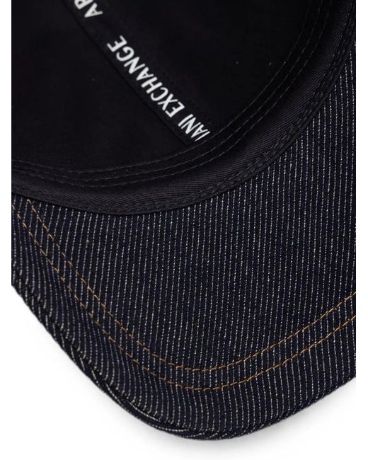 ARMANI EXCHANGE Blue Logo-Patch Cap for men