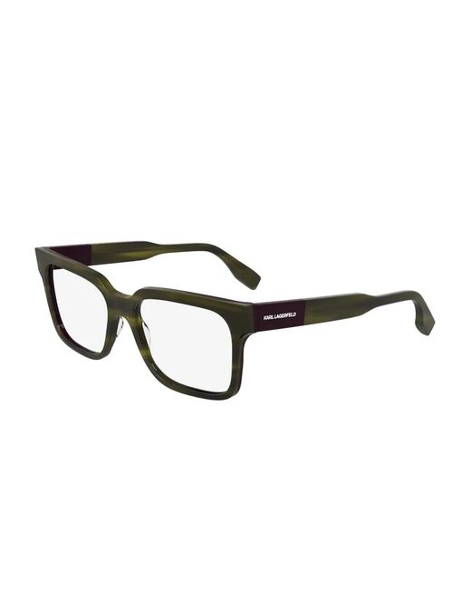 Karl Lagerfeld Green Rectangle-Frame Glasses for men