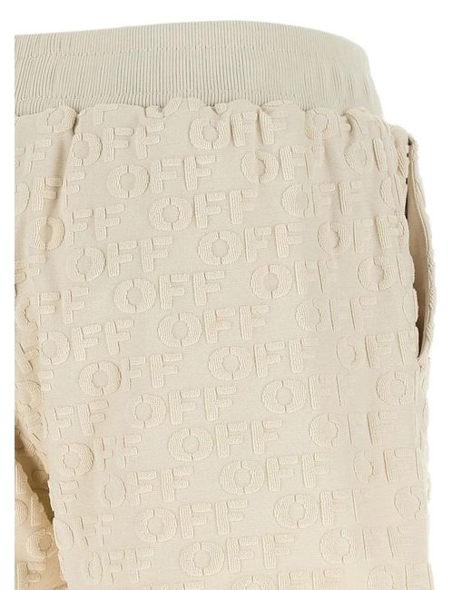 Off-White c/o Virgil Abloh White Logo-Jacquard Terry Mini Shorts