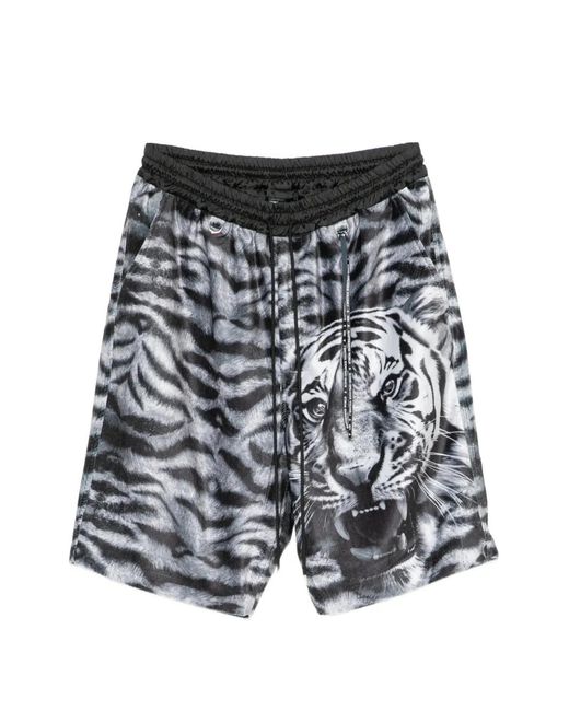 MASTERMIND WORLD Black Tiger-Print Shorts for men