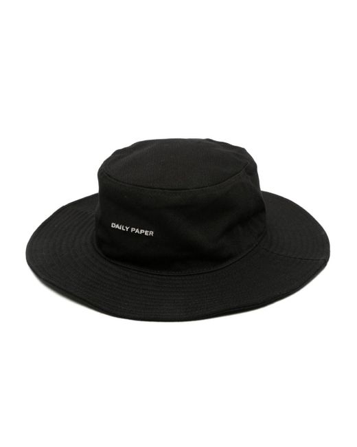 Daily Paper Black Logo-lettering Cotton Bucket Hat for men