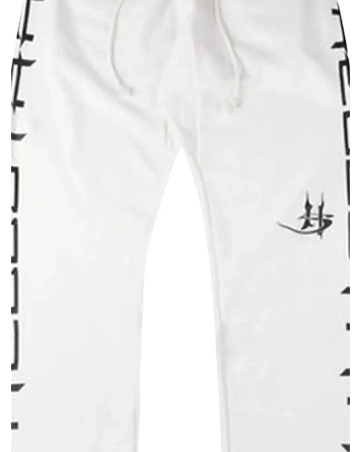 HELLSTAR White Drawstring Track Pants for men