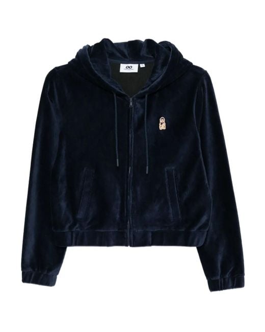 Chocoolate Blue Logo-Patch Hoodie