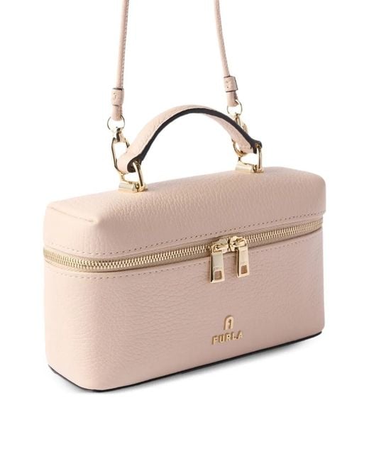 Furla Pink Camelia Grained-Leather Mini Bag