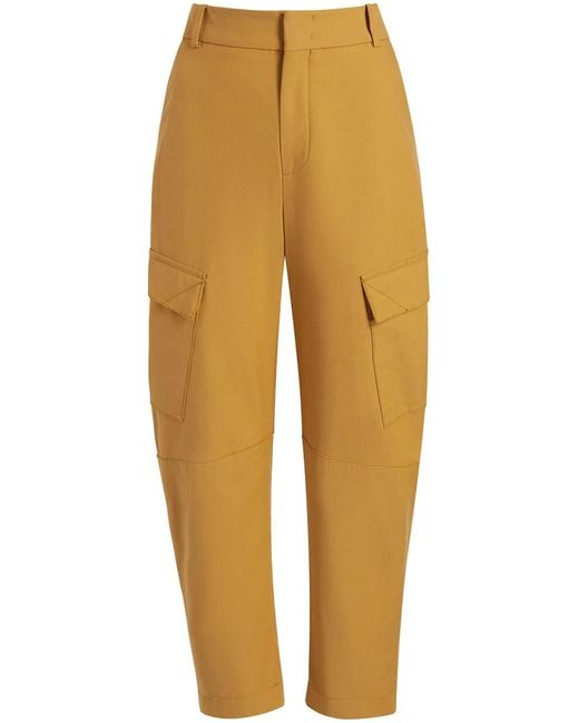 Another Tomorrow Yellow Curved Cargo Trousers