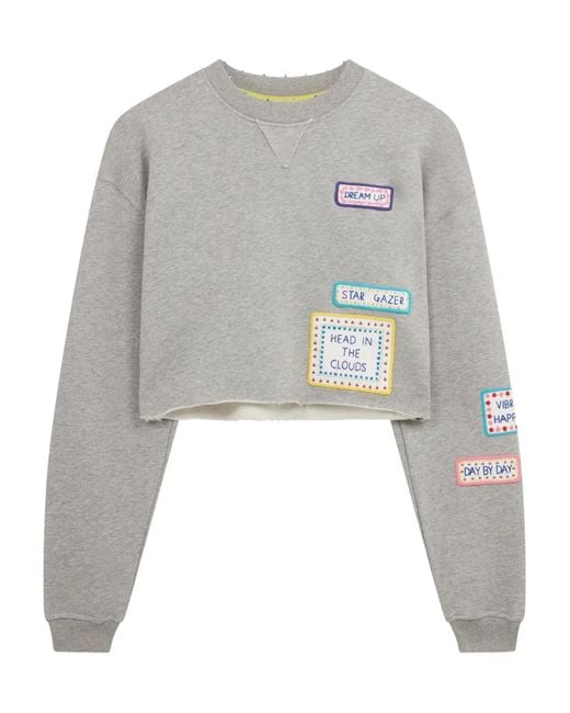 MIRA MIKATI Gray Patch-Detail Sweatshirt
