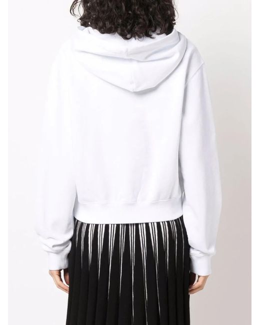 Off-White c/o Virgil Abloh White Rhinestone-Embellished Logo Hoodie