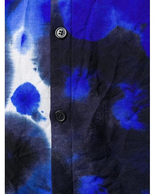 Y's Yohji Yamamoto Blue Longline Tie-Dye Shirt