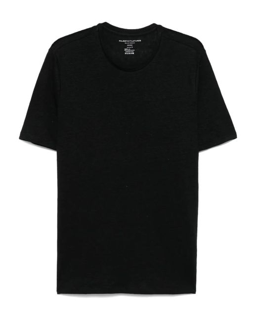Majestic Filatures Black Round-Neck T-Shirt for men
