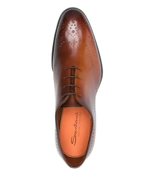 Oxford Traforate di Santoni in Brown da Uomo