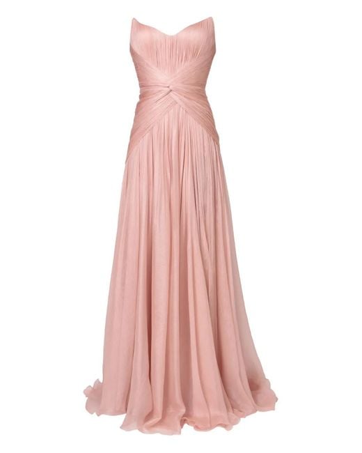 IRIS SERBAN Pink Eleonora Strapless Maxi Dress