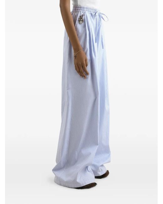 Dolce & Gabbana Blue Striped Poplin Trousers