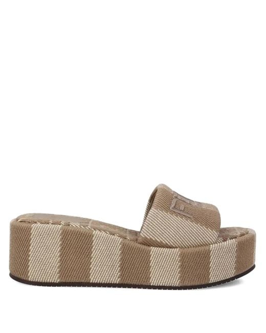 Sandali Sunshine A Righe 60Mm di Fendi in Natural