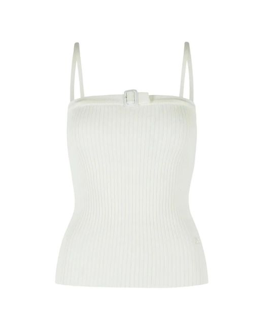 Courreges White 'Buckle' Tank Top
