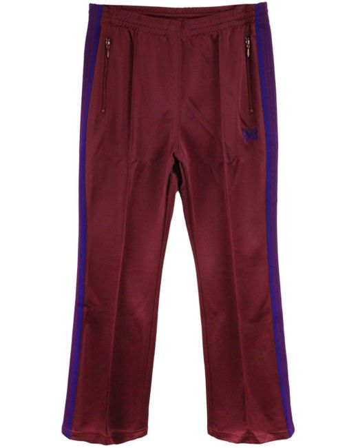 Needles Red Two-tone Velour Track Pants for men