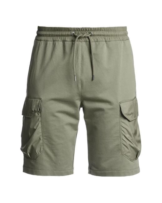 Parajumpers Green Drawstring Cargo Shorts for men