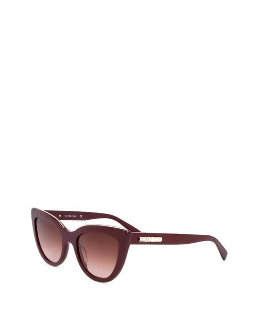 Longchamp Red Cat-Eye Frame Sunglasses