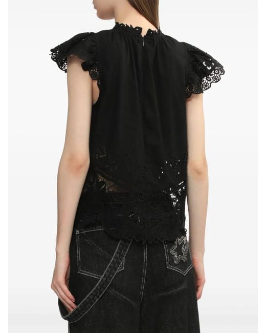 Blouse Gianna Sea en coloris Black