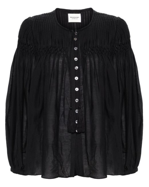 Blouse à design plissé Isabel Marant en coloris Black
