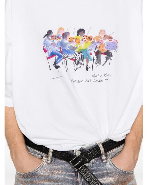 Martine Rose White Printed T-Shirt for men