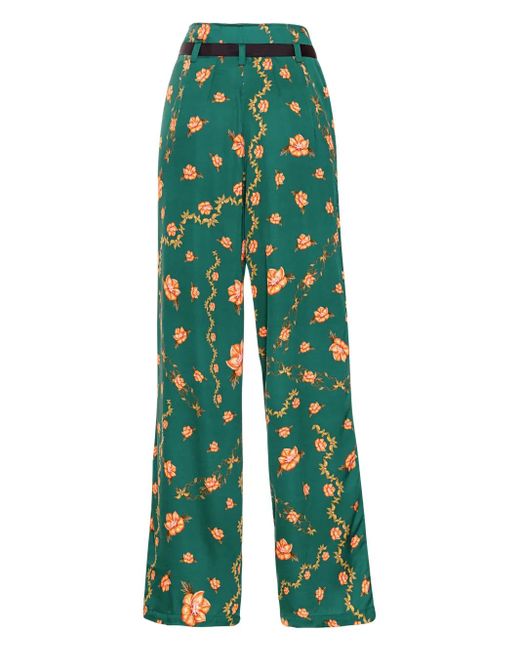 Agua Bendita Green Memoria Esotérico Wide-Leg Trousers