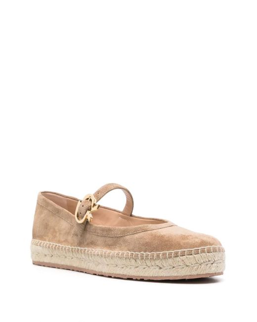 Gianvito Rossi Brown Elda Mary-Jane Camel Espadrilles