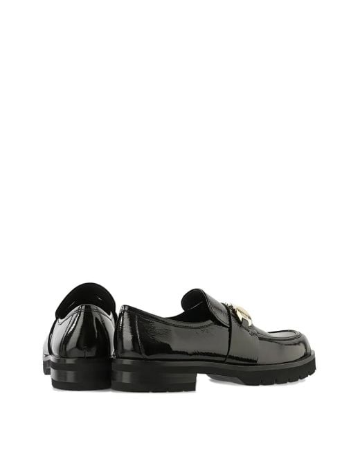 Högl Black Alison Logo-Plaque Patent Loafers