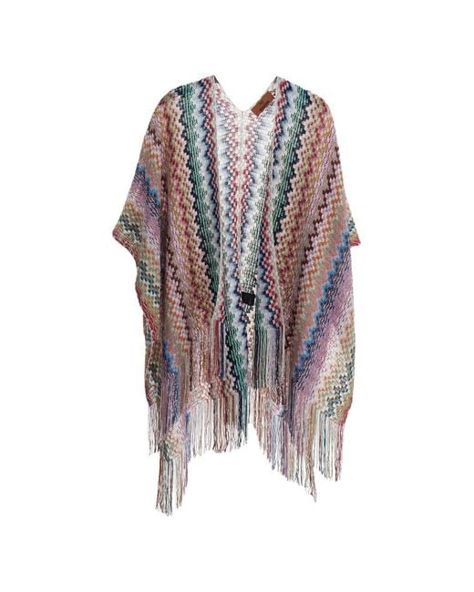 Missoni White Fringed Cape