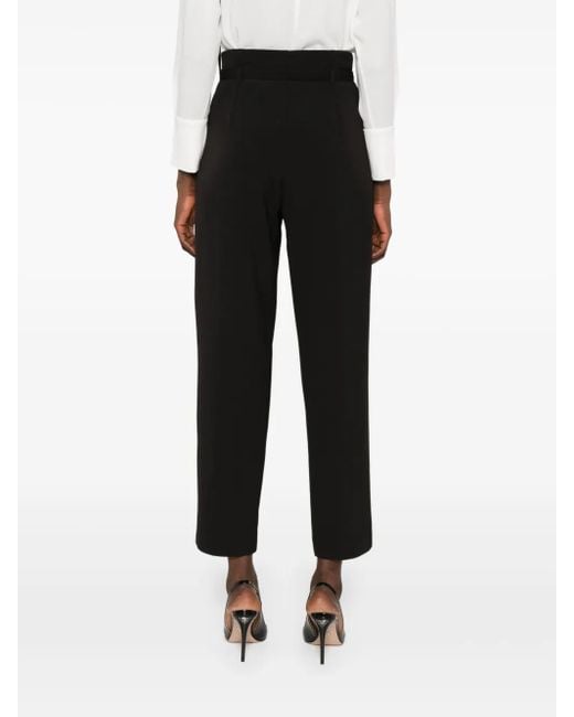 Nissa Black Pleat-Detailed Trousers
