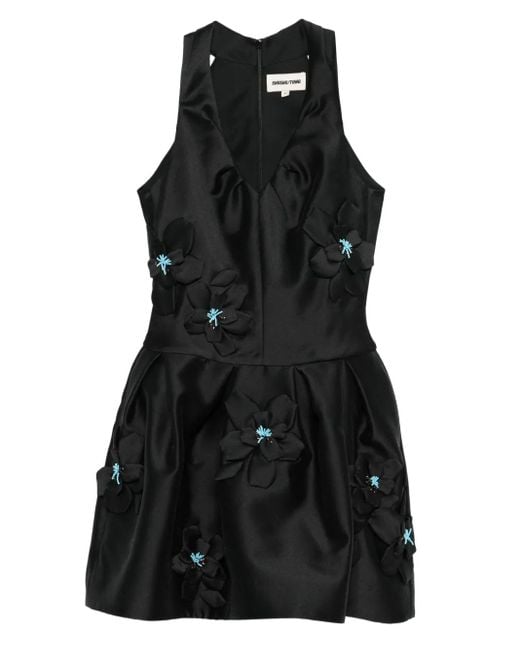 ShuShu/Tong Black V-Neck Mini Dress