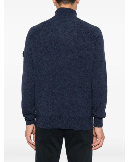 Peuterey Blue Turtleneck Patch Sweater for men