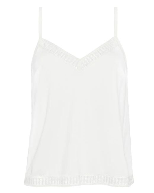 Eres White Sandra Graphic V-Neck Camisole