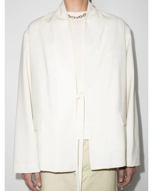 Ambush White Tie-Front Jacket for men