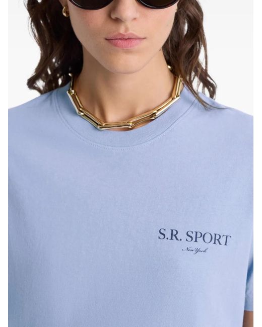 Sporty & Rich Blue Cotton T-Shirt